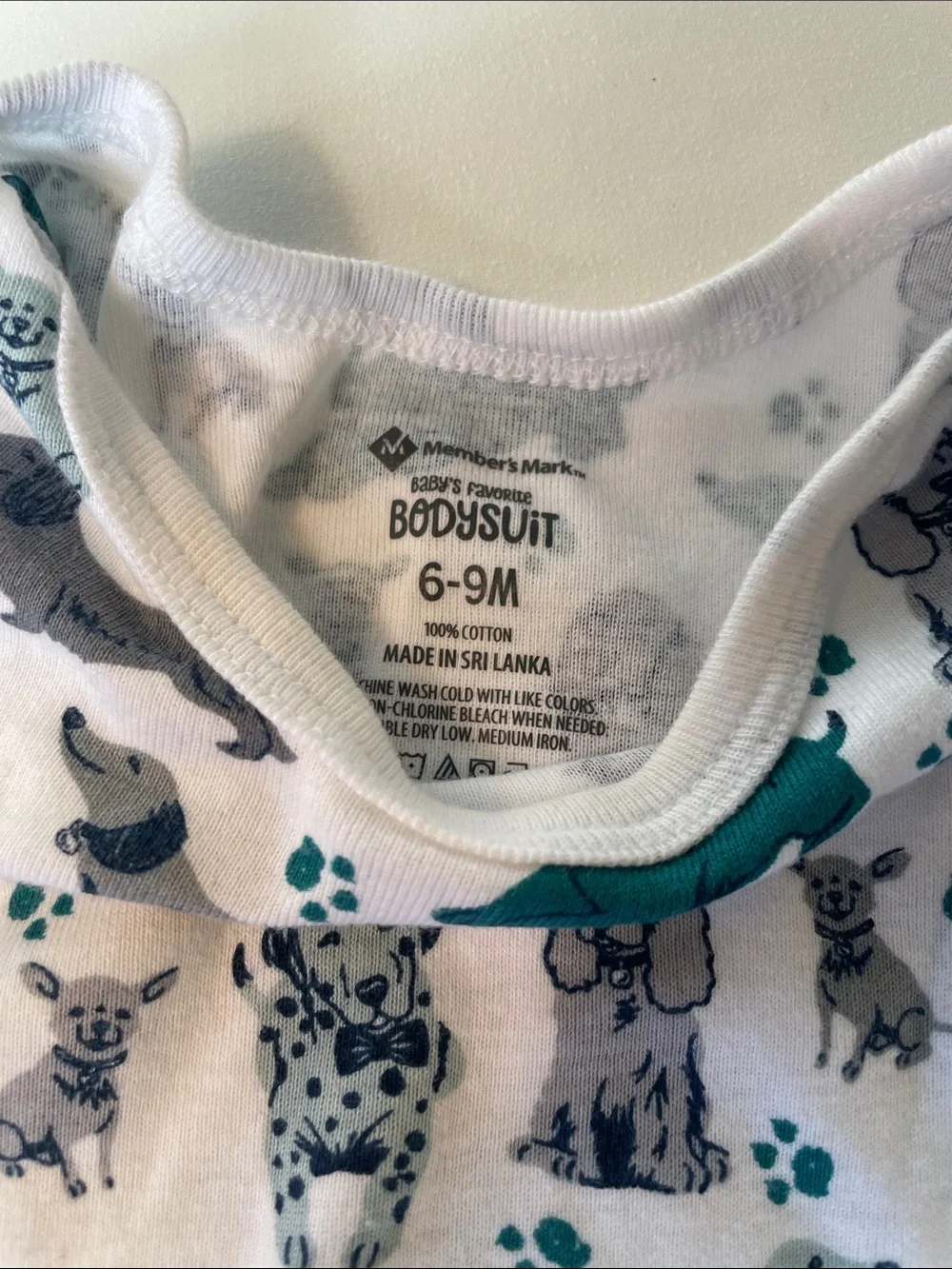 Toddler Short Sleeve Dog Print Pajama Tops - Mint Green & White